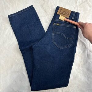 80’s Vintage Lees • Dark wash high rise straight leg long / tall